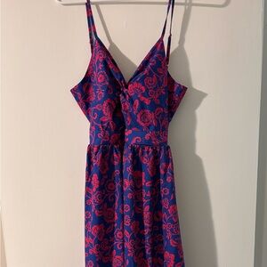 Cupshe Vibrant Blue and Red Floral Maxi Dress